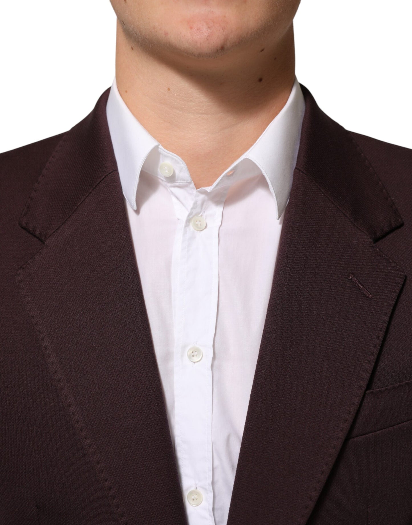 Dolce & Gabbana Maroon Cotton 2 Buttons Suit Jacket Blazer