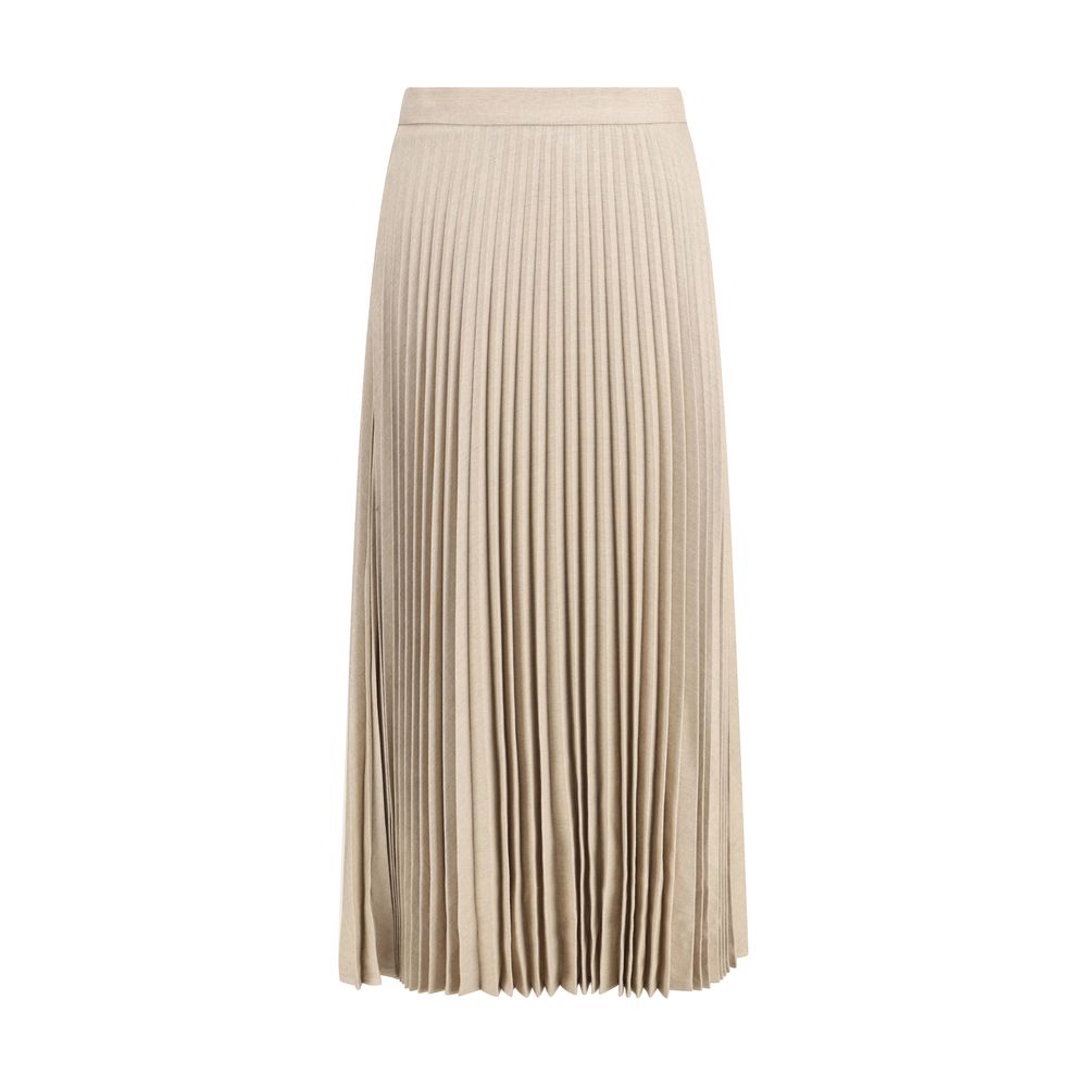 True Royal Pleated Wool Skirt