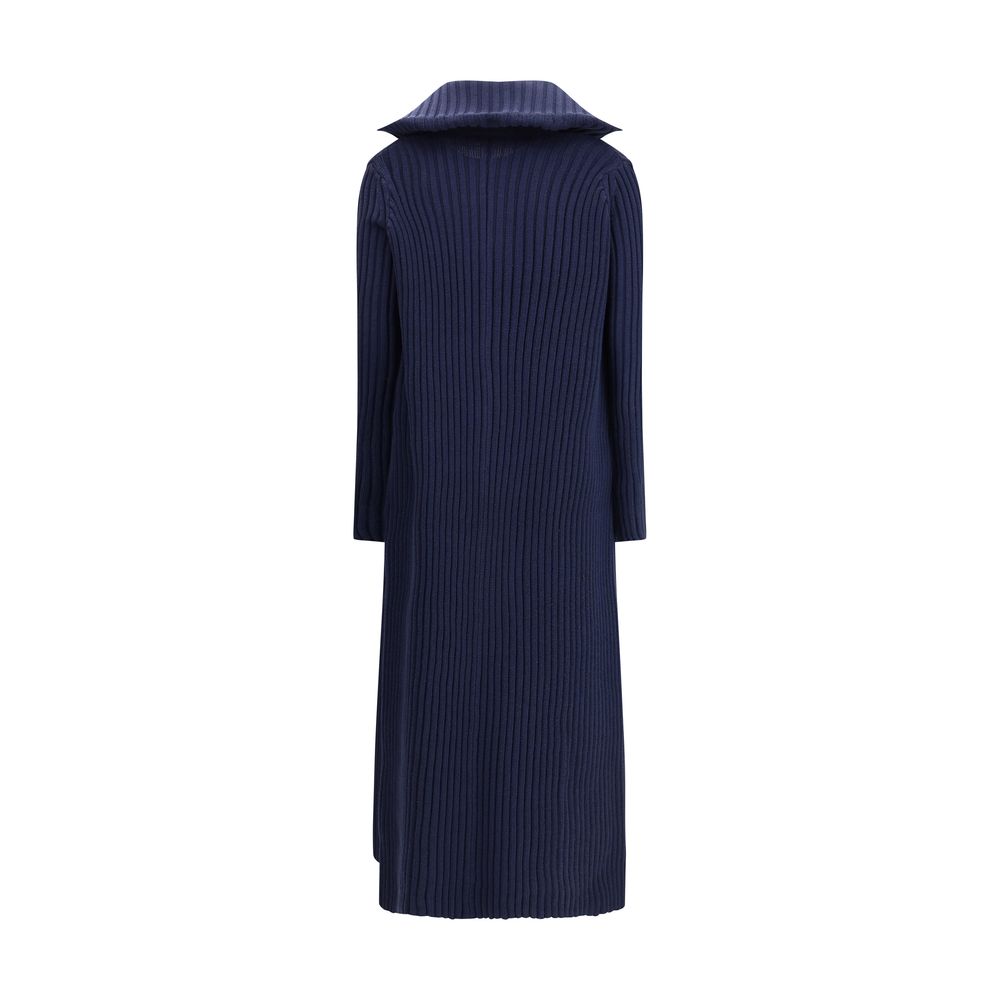 Balenciaga Ribbed Shawl-Collar Cardigan