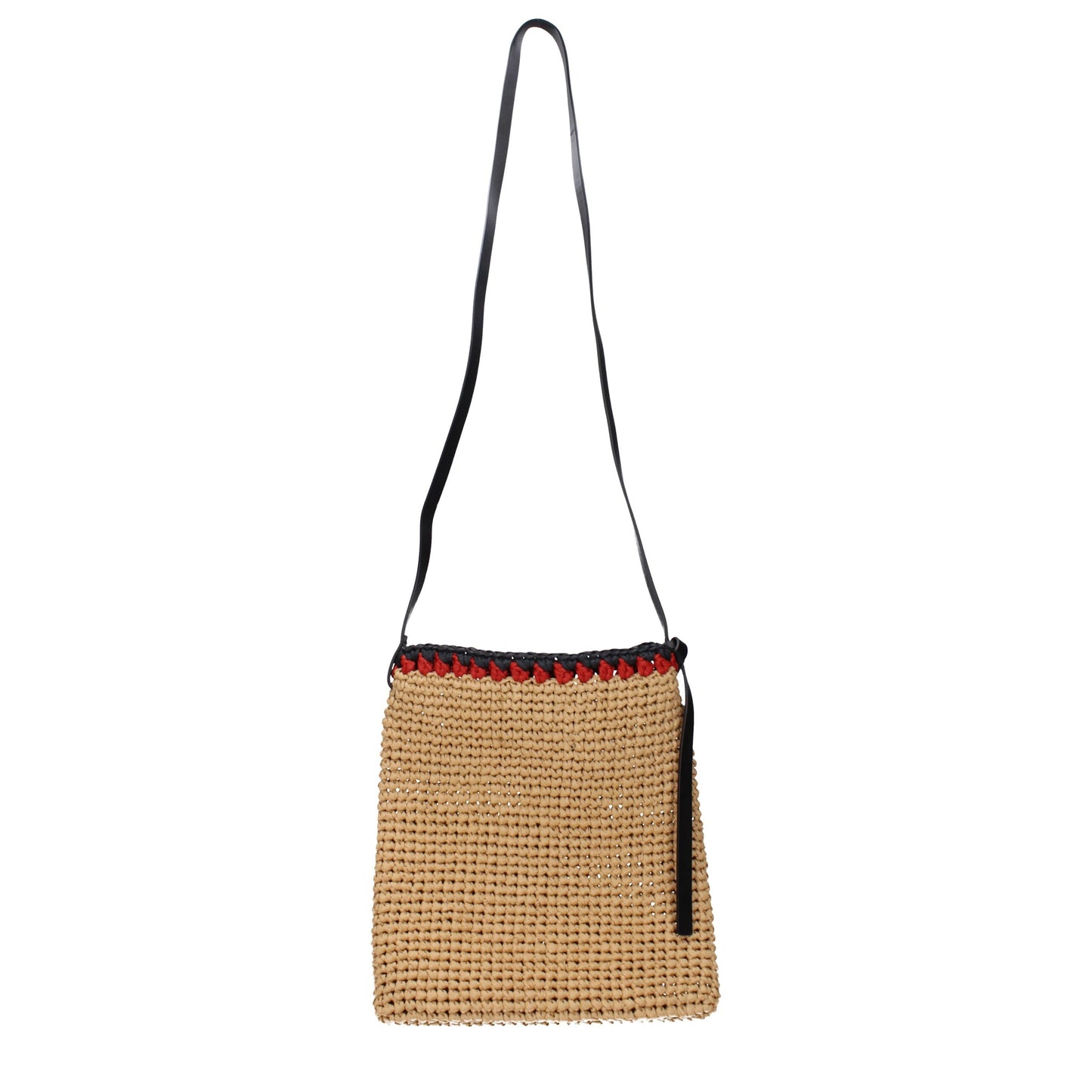 Jil Sander Beige Raffia Crossbody Bags