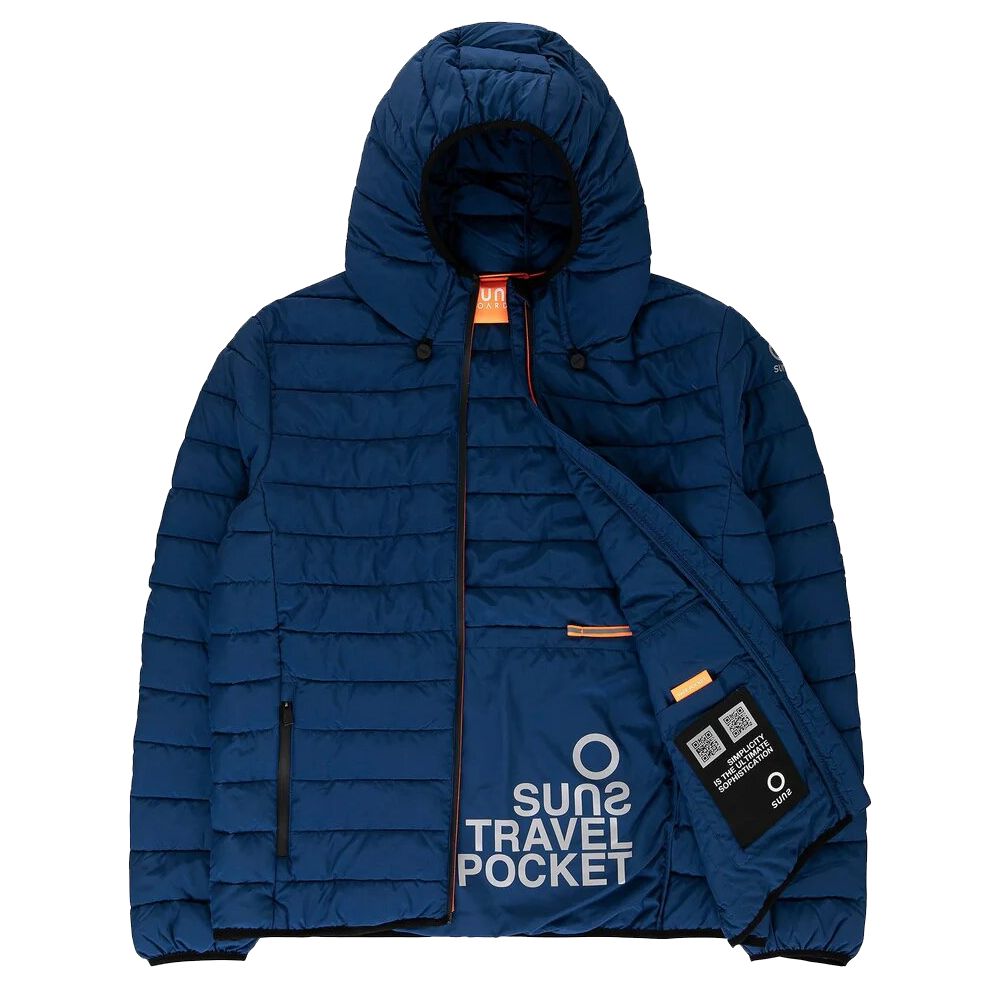 Suns Blue Polyester Men's Quilted Jacket