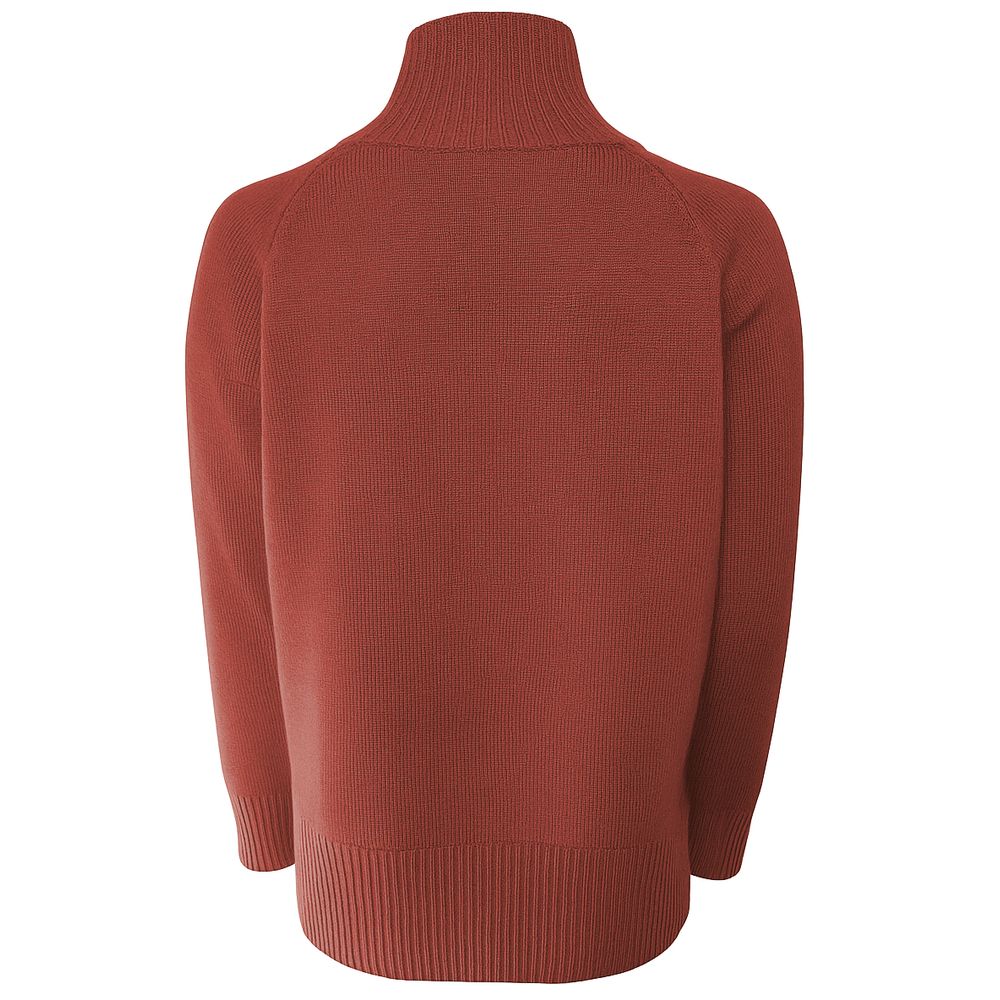 Emilio Romanelli Red Cashmere Women Sweater Turtleneck