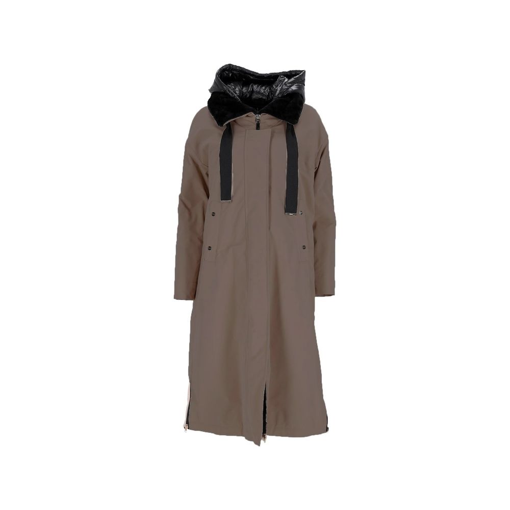 Herno Fur Lining Midi Parka Coat