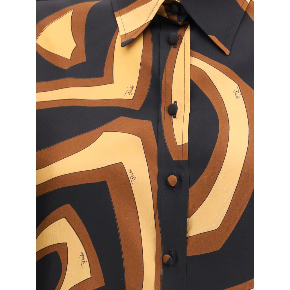 Emilio Pucci Multicolor Silk Pattern Shirt