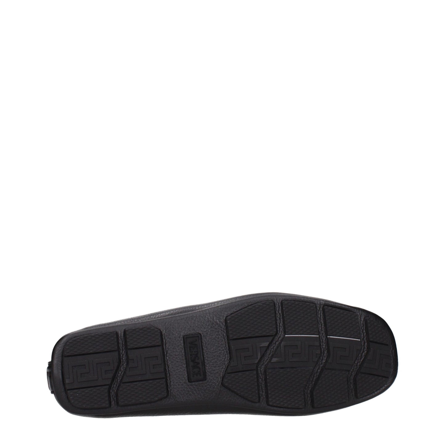 Versace Black Leather Slip-On Loafers
