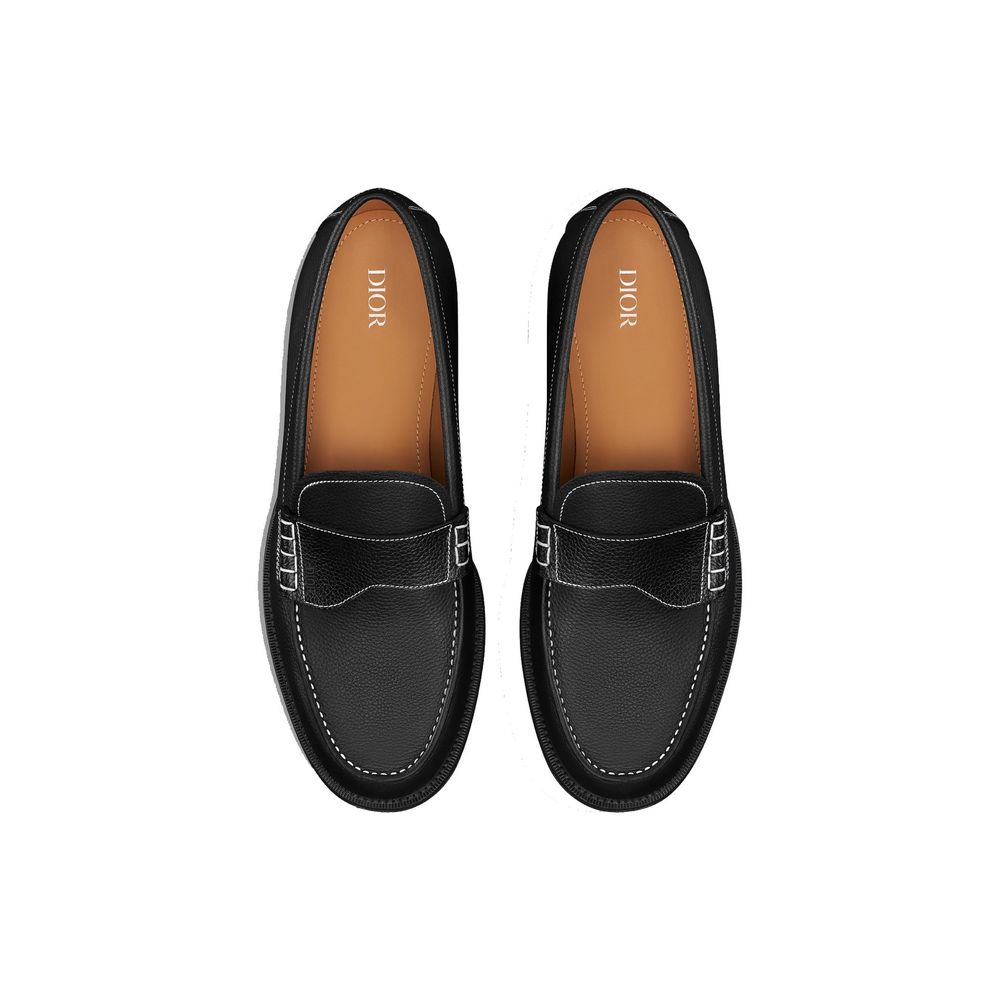 Dior Black Calfskin Slip-On Loafers
