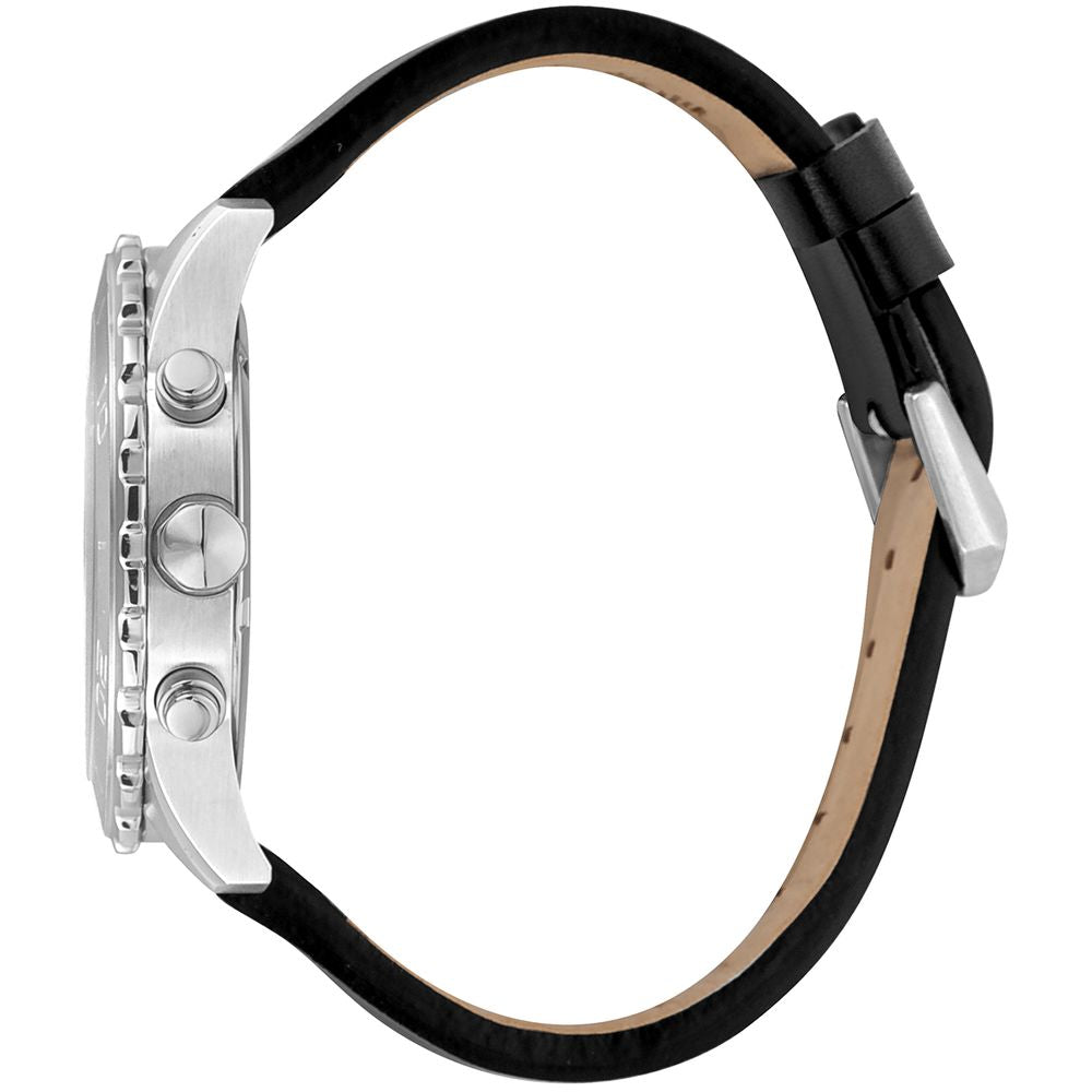 Just Cavalli Black Leather Dress Watch