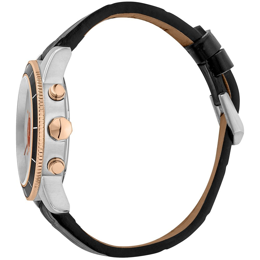 Just Cavalli Black Leather Bracelet Watch
