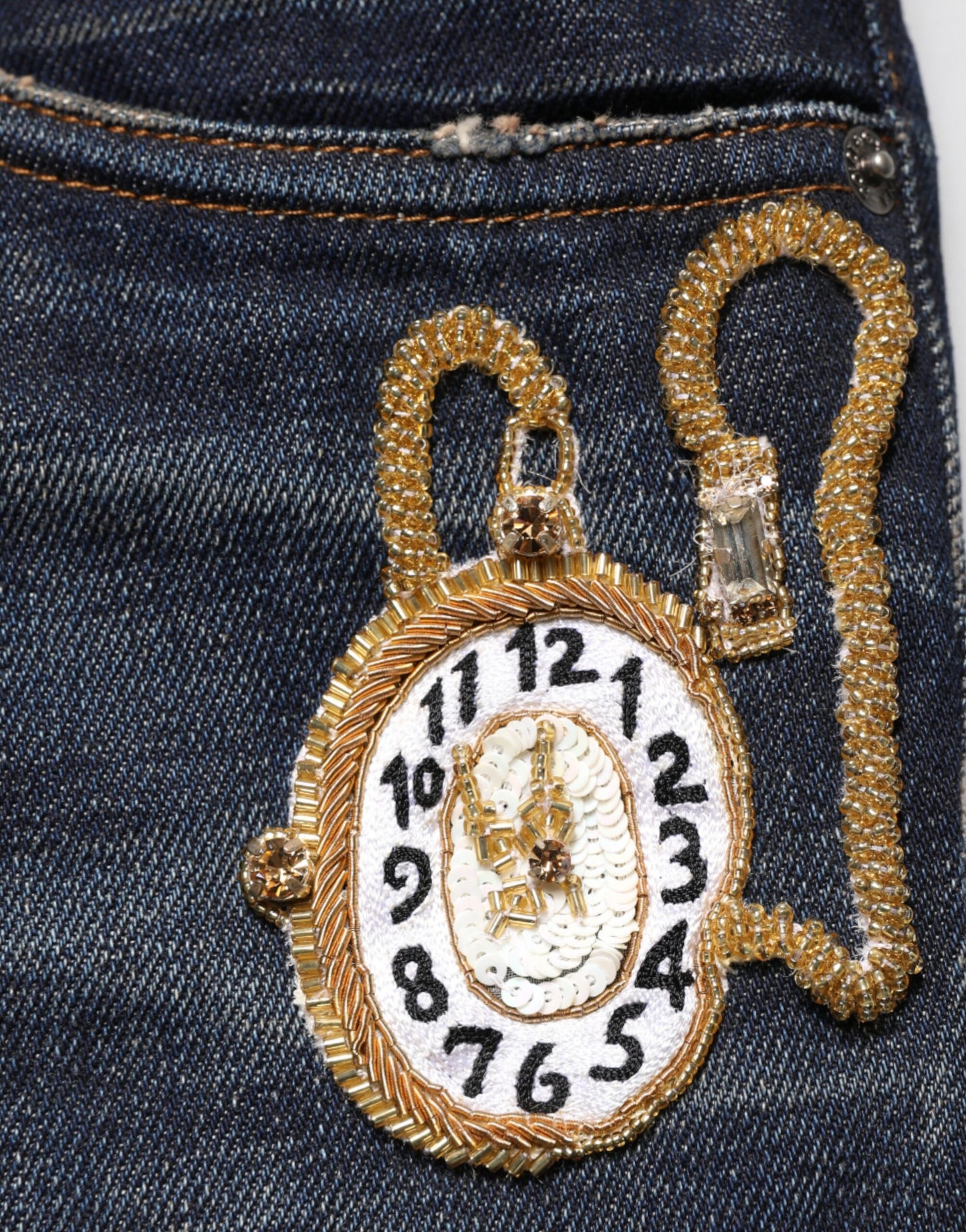 Dolce & Gabbana Dunkelblaue Uhr GOLD Herren Skinny Jeans