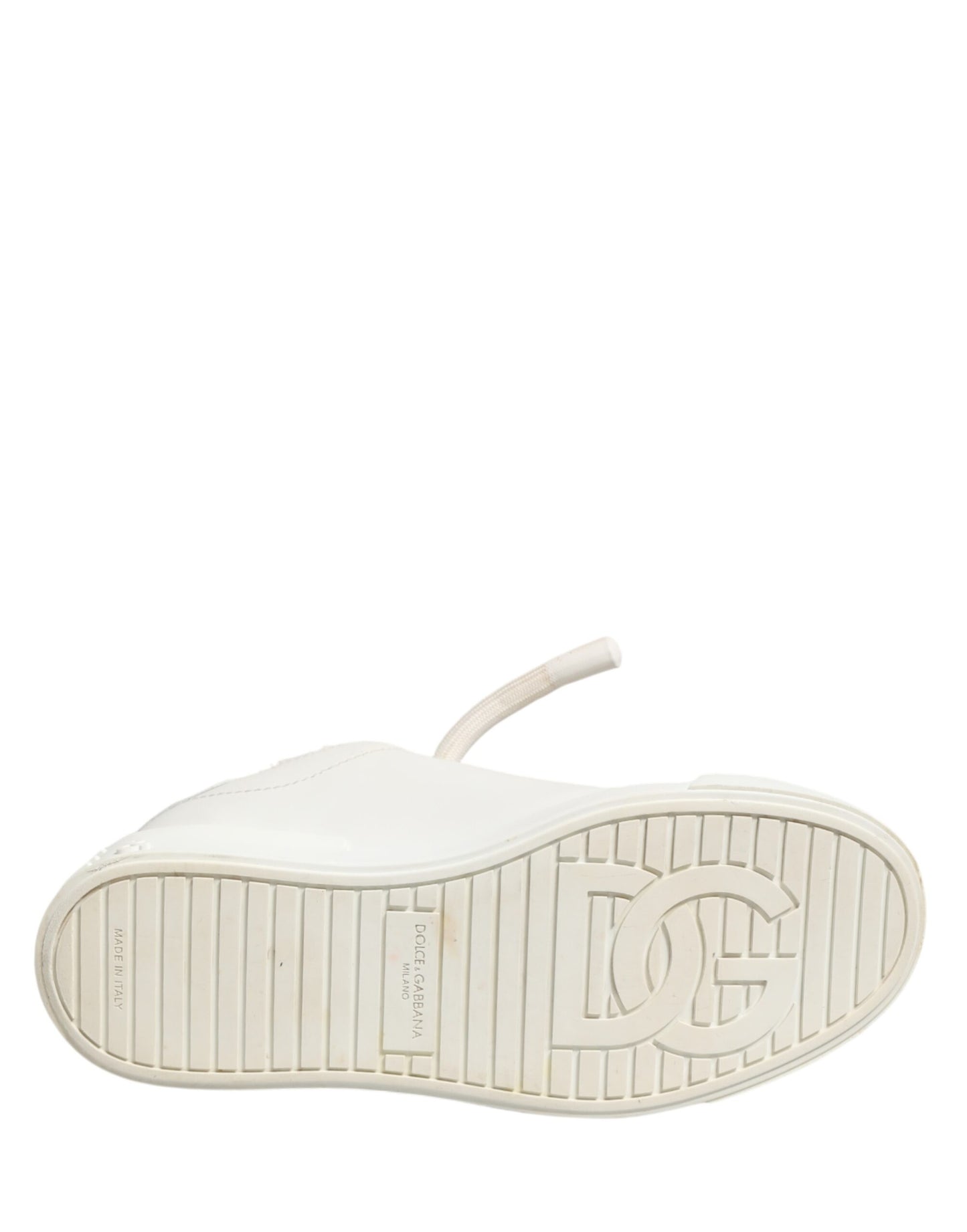 Dolce & Gabbana White Leather Men Low Top Sneakers Shoes