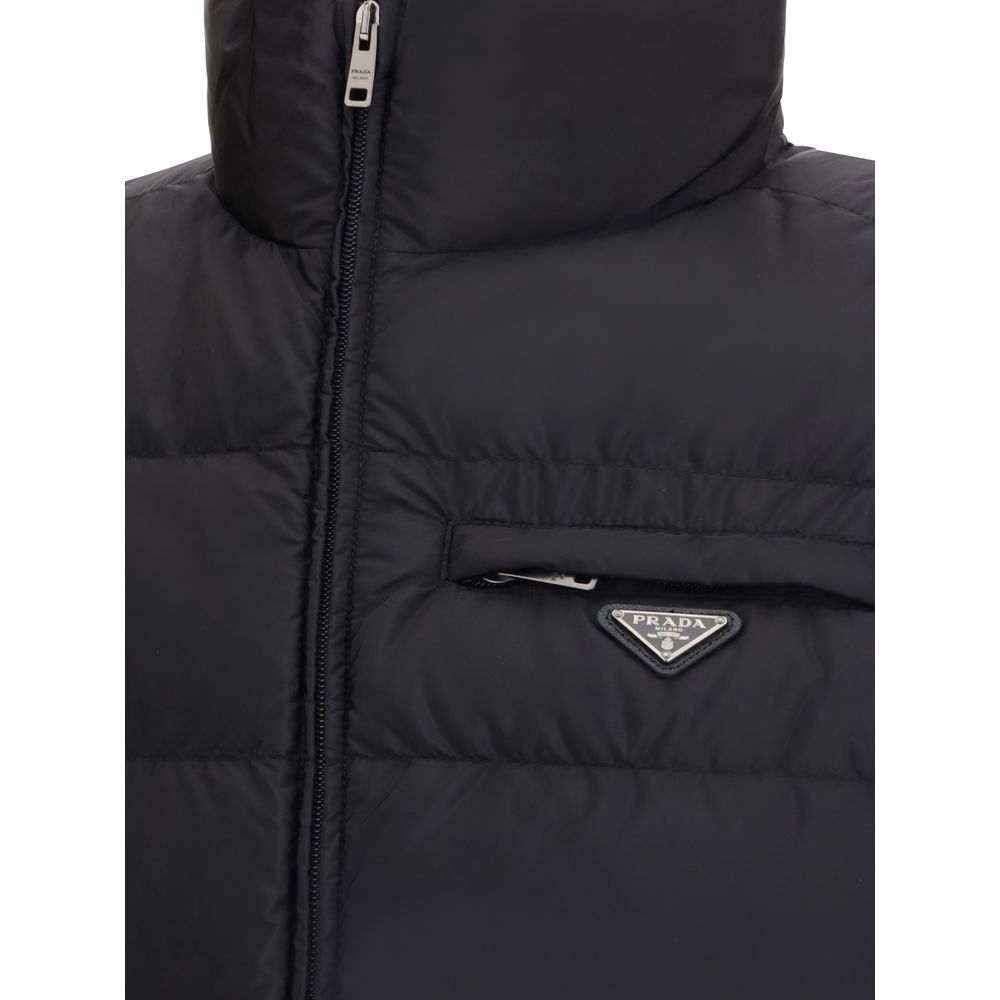 Prada Black Recycled Polyamide Sleveless Jacket