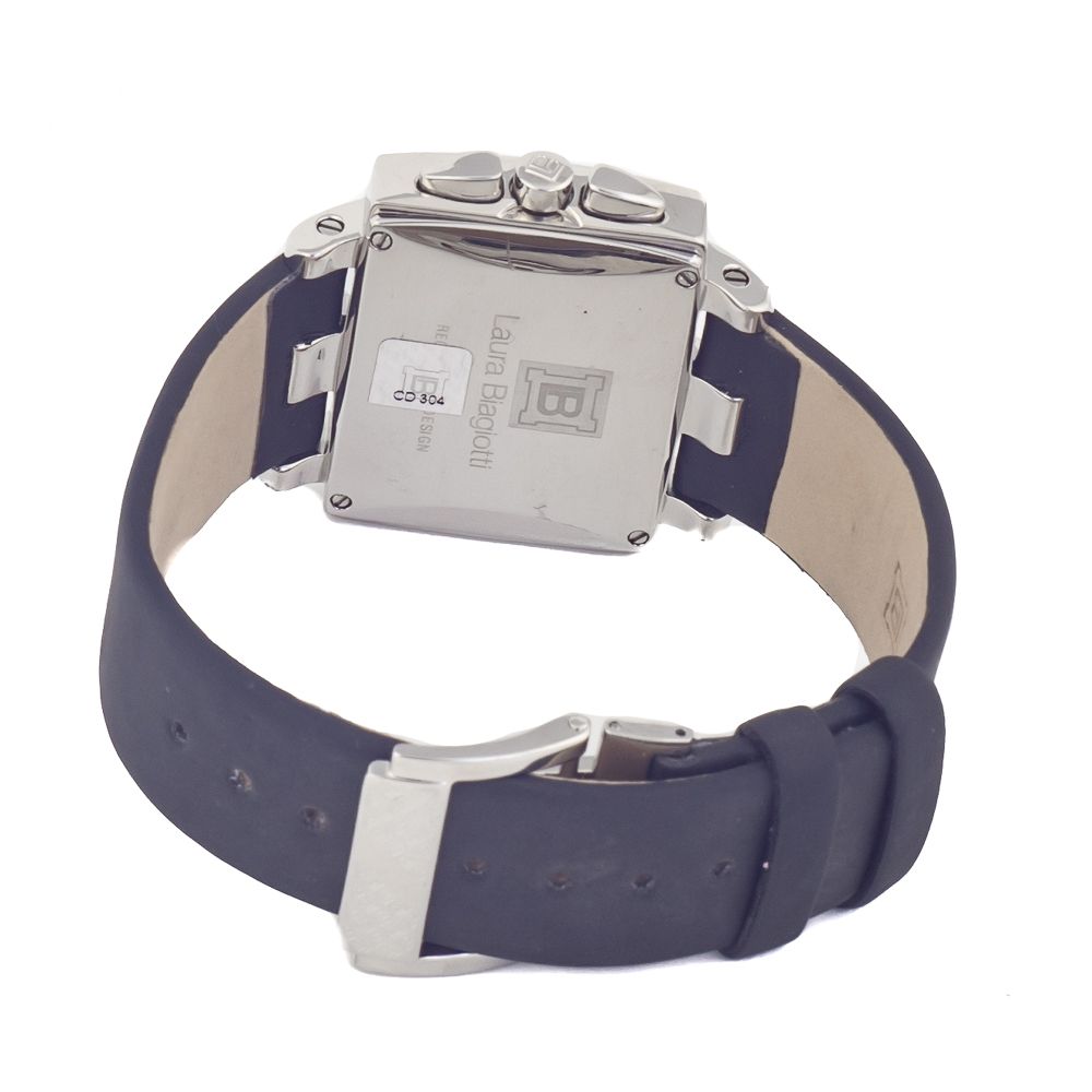 Laura Biagiotti Black Leather Dress Watch