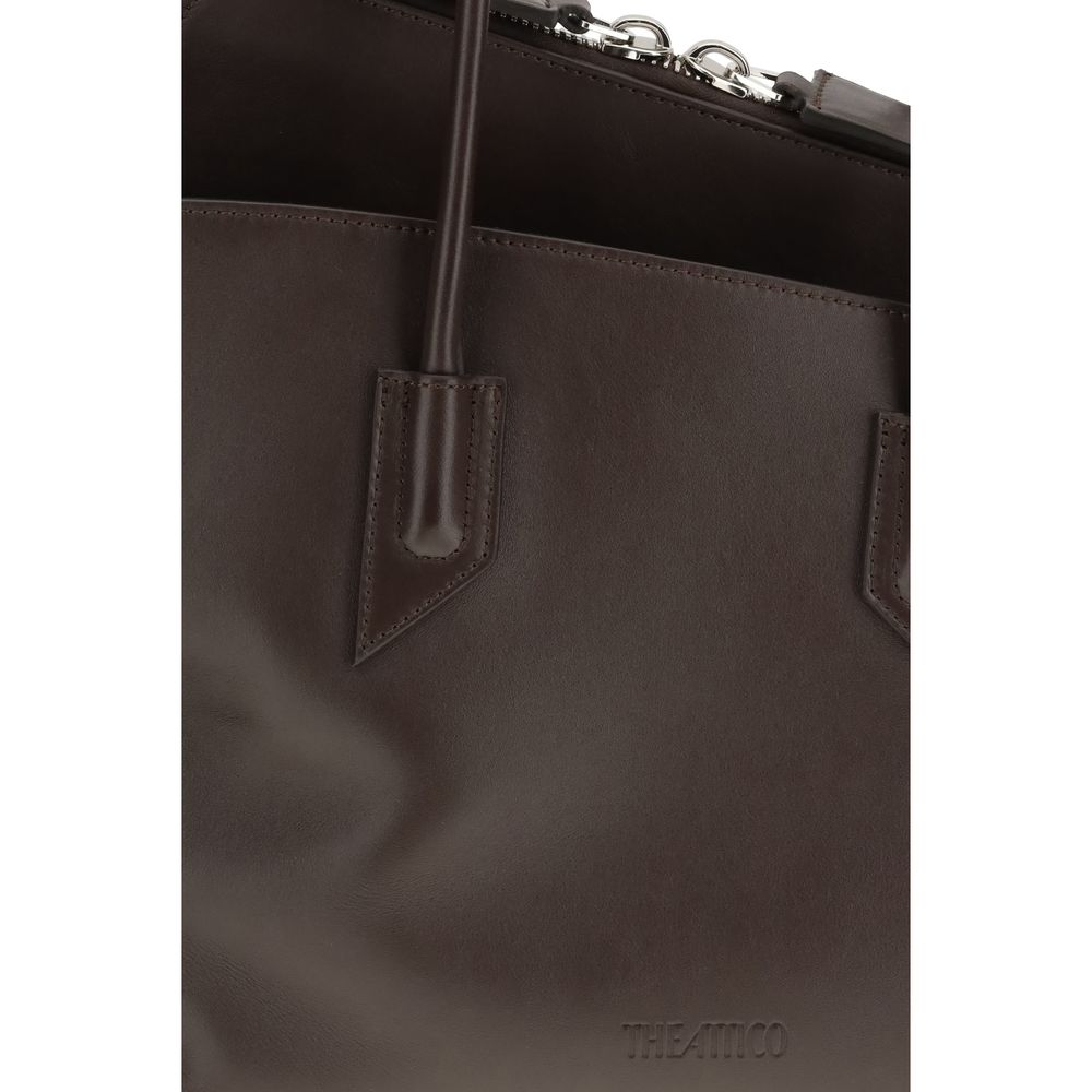 The Attico Brown Calf Leather Bos Taurus Shoulder Bag