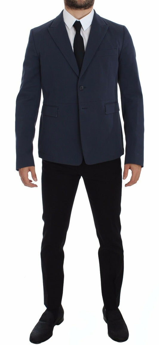 Dolce & Gabbana Eleganter Blauer Baumwoll-Stretch-Blazer