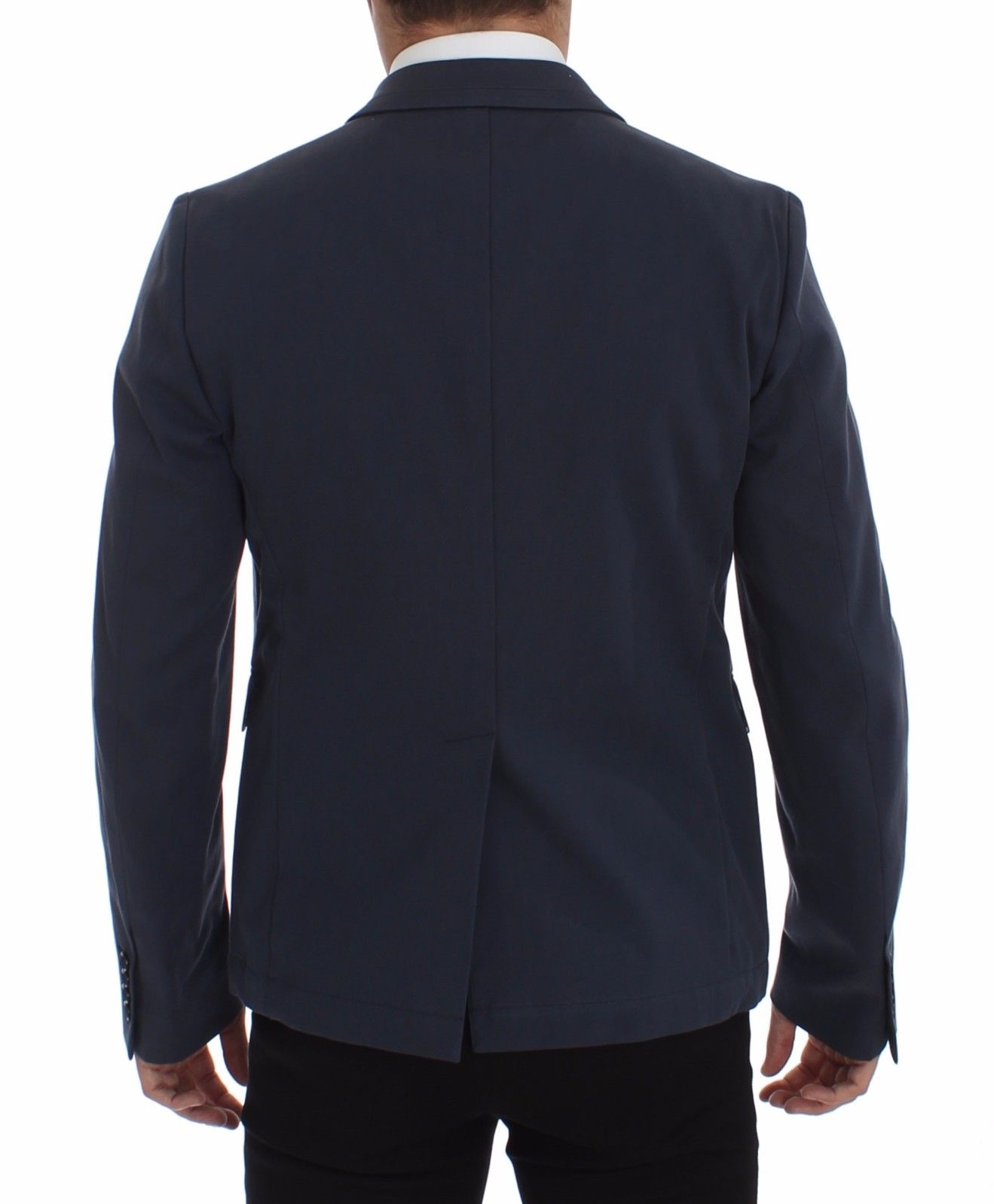 Blazer casual elástico de algodón azul