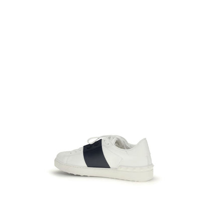 Valentino Garavani Black Calf Leather Bos Taurus Low Top Sneakers