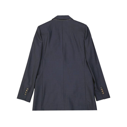 Brunello Cucinelli Blue Virgin Wool Jackets And Coat