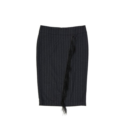 Brunello Cucinelli Gray Virgin Wool Midi Skirt