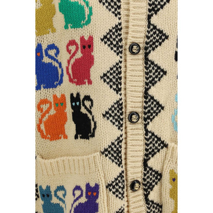 Valentino Multicolor Wool Cardigan