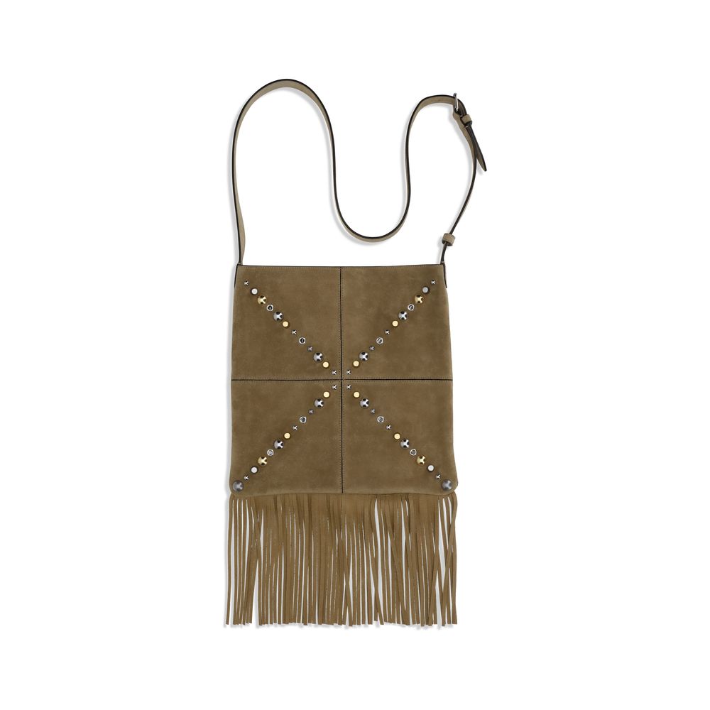 Valentino Garavani Beige Suede Leather Shoulder Bag