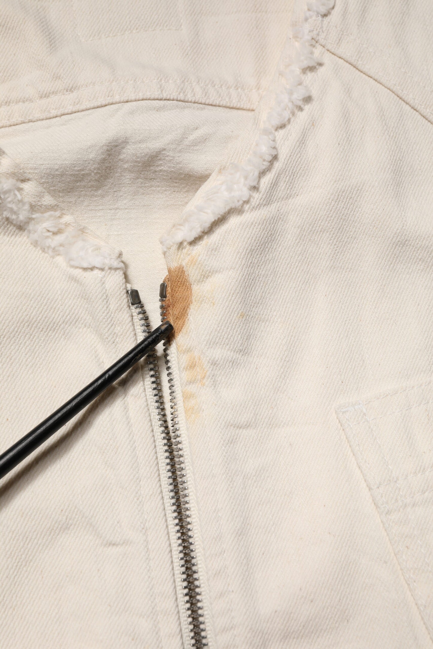 Dolce & Gabbana Off White Cotton Full Zip Denim Men Blouson Jacket