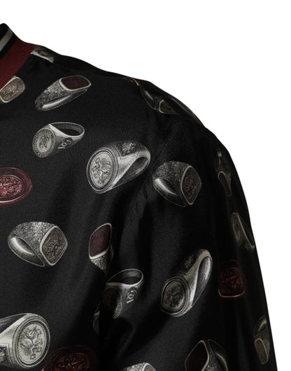 Dolce & Gabbana Black Ring Print CrewNeck Sweatshirt  Sweater