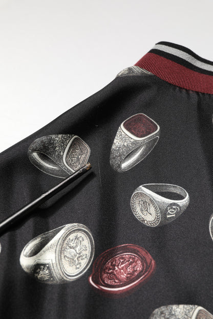 Dolce & Gabbana Black Ring Print CrewNeck Sweatshirt  Sweater