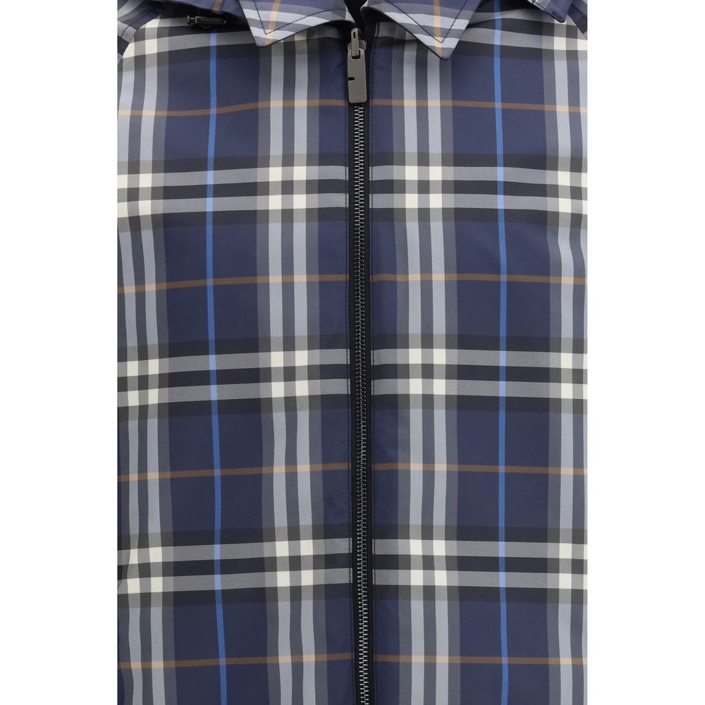 Burberry Blue Polyester Jackets And Coat