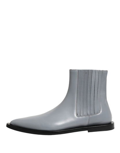 Dolce & Gabbana Light Gray Chelsea Short Ankle Boots Shoes