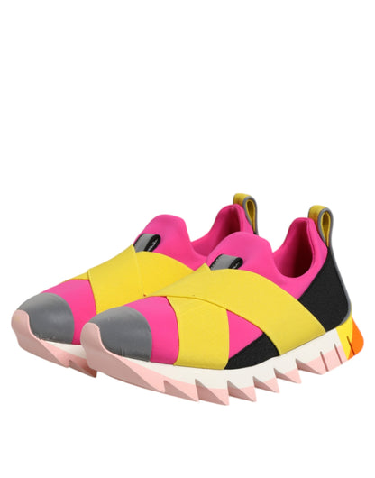 Dolce & Gabbana Multicolor Neoprene Elastic Ibiza Sneakers Shoes