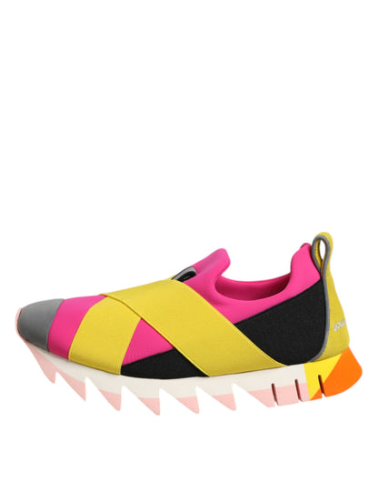 Dolce & Gabbana Multicolor Neoprene Elastic Ibiza Sneakers Shoes