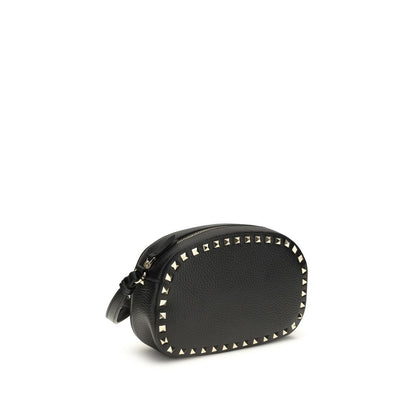 Valentino Garavani Black Calf Leather Bos Taurus Shoulder Bag