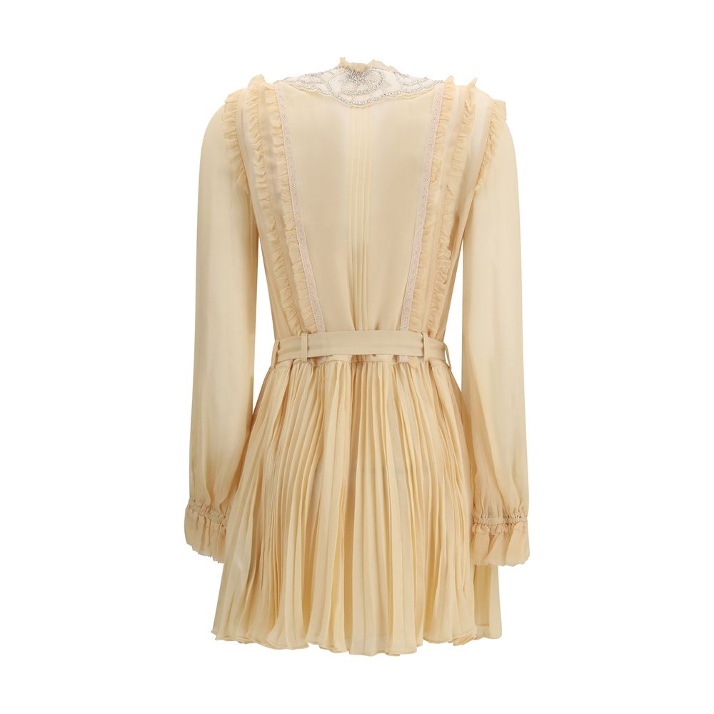 Self-Portrait Cream Viscose Casual Dress