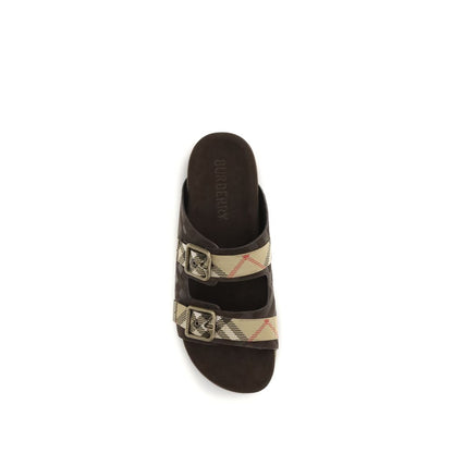 Burberry Brown Rubber Flat Sandals