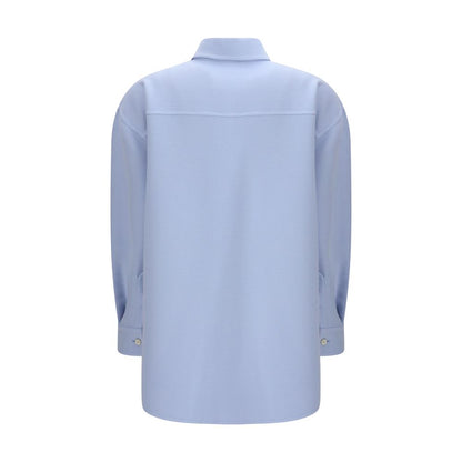 Fabiana Filippi Light Blue Fleece Wool Coat