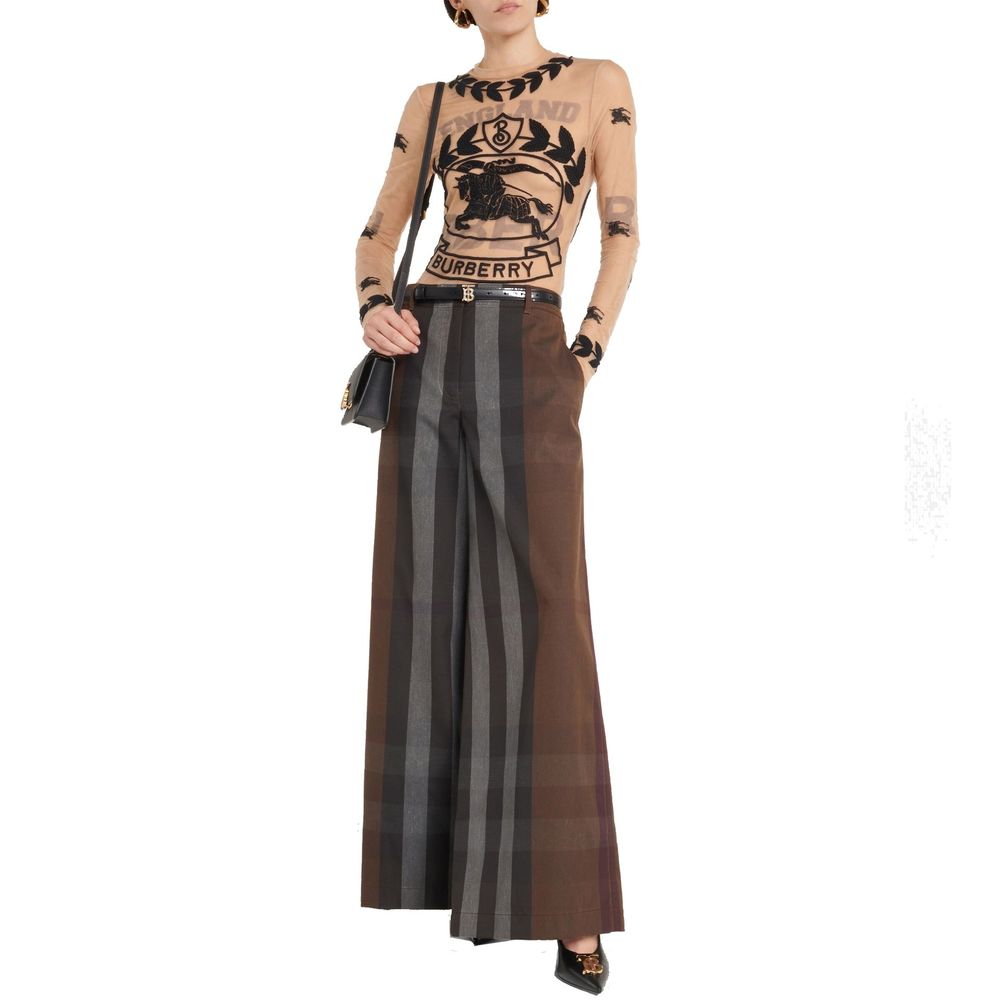 Burberry Brown Cotton Casual Pants