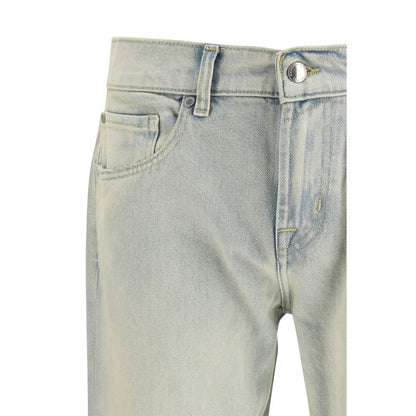 7FOR Cream Cotton Bootcut Jeans