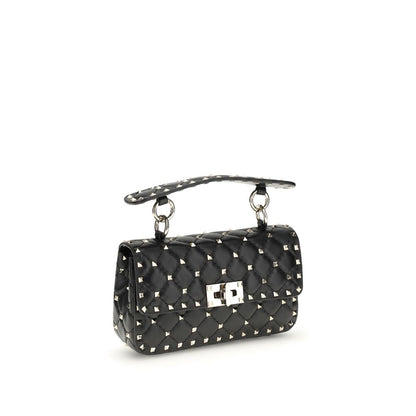 Valentino Garavani Black Calf Leather Bos Taurus Shoulder Bag