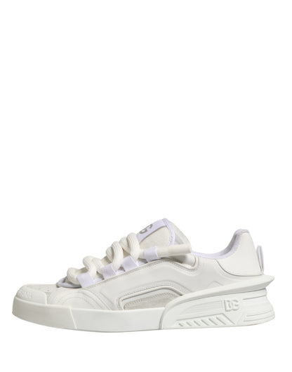 Dolce & Gabbana White Calfskin Leather Low Top Sneakers Shoes
