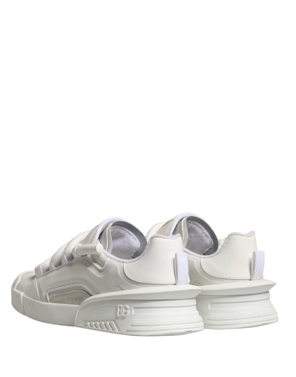 Dolce & Gabbana White Calfskin Leather Low Top Sneakers Shoes