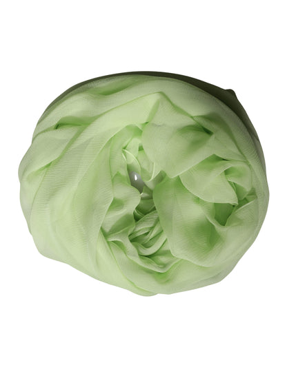 Dolce & Gabbana Light Green Silk Neck Wrap Stole 200cm x 134cm Scarf