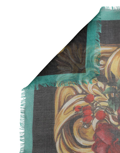 Dolce & Gabbana Multicolor Floral Cashmere Square Stole  Scarf