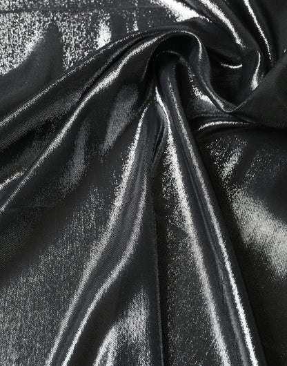 Dolce & Gabbana Black Silk Lurex Foulard Wrap Shawl 119cm x 117.5cm  Scarf