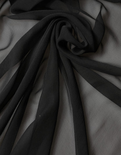 Dolce & Gabbana Black Silk Neck Wrap Shawl Stole 167cm x 126cm Scarf
