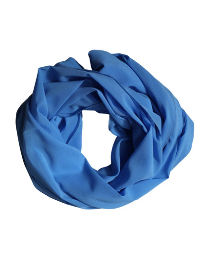 Dolce & Gabbana Blue Silk Neck Wrap Shawl Stole 200cm x 64cm Scarf