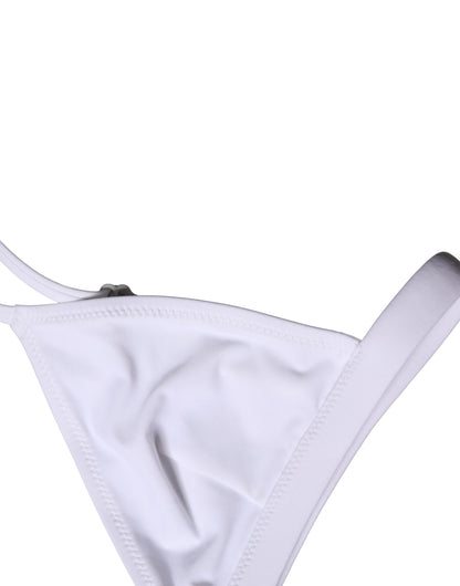 Dolce & Gabbana Top White Nylon Triangle Swimwear Beachwear Bikini