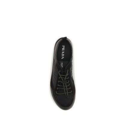 Prada Black Calf Leather Bos Taurus Athletic Sneakers