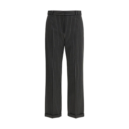 Tom Ford Black Fleece Wool Chino Pants