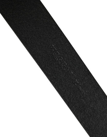 Dolce & Gabbana Men Black Classic Leather Metal Buckle Belt