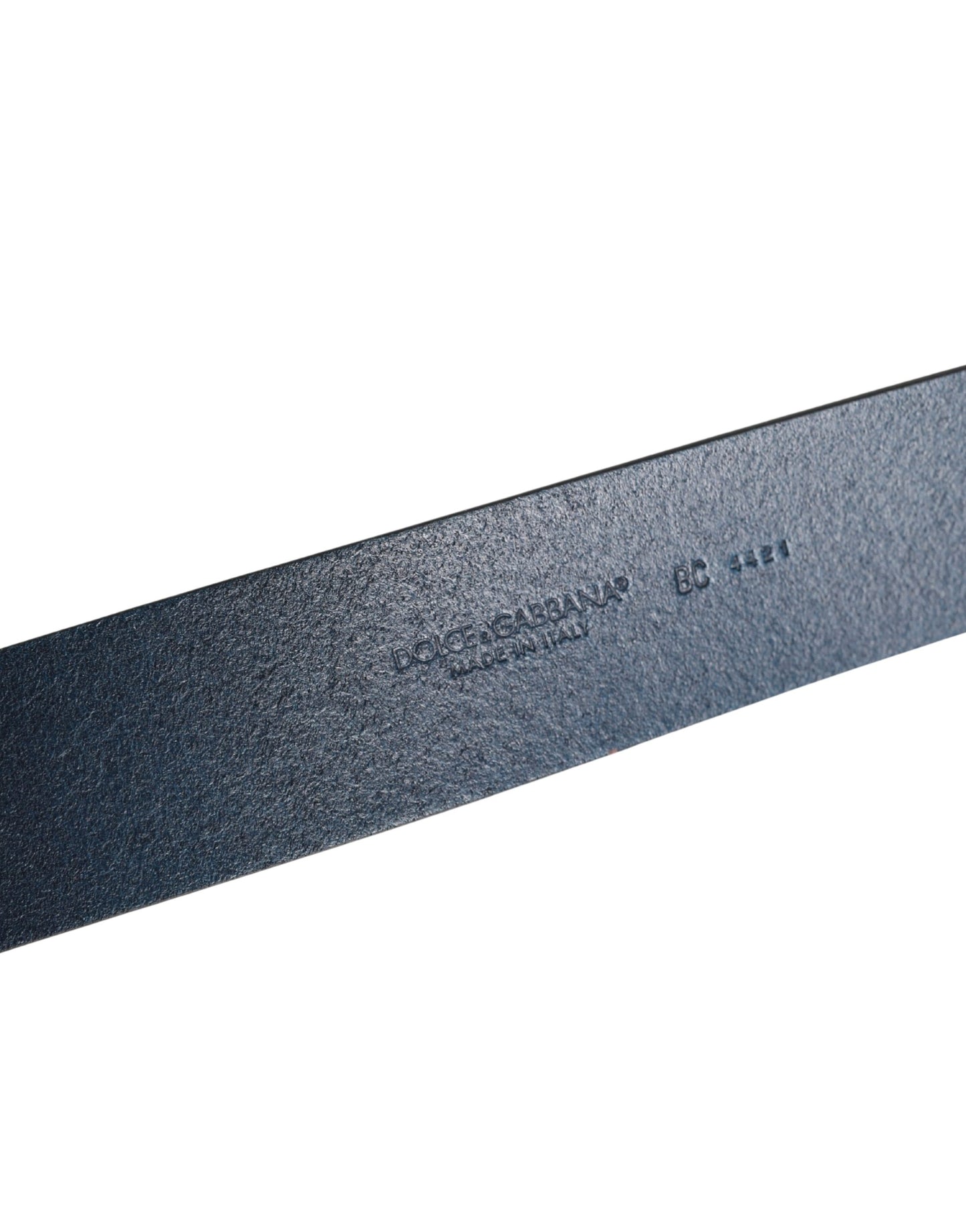 Dolce & Gabbana Men Blue Classic Leather Metal Buckle Belt